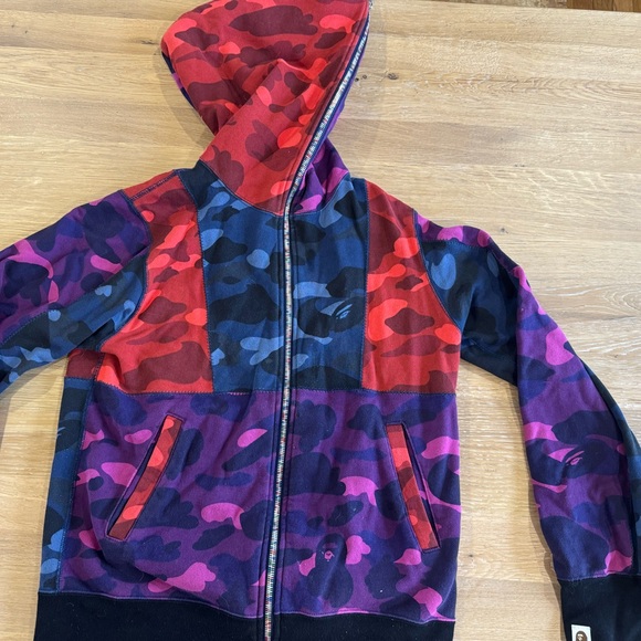 Bape Multicolor Camo Zip Up Sweater - Picture 6 of 6